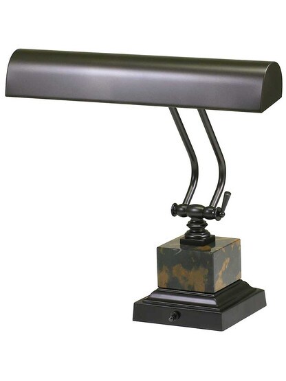 12 inch Piano Desk Lamp with Square Base in Mahogany Bronze.